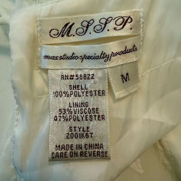 M.S.S.P White Embroidered Sleeveless Sheath Dress Sz M LWD, Wedding, Party - Picture 11 of 16